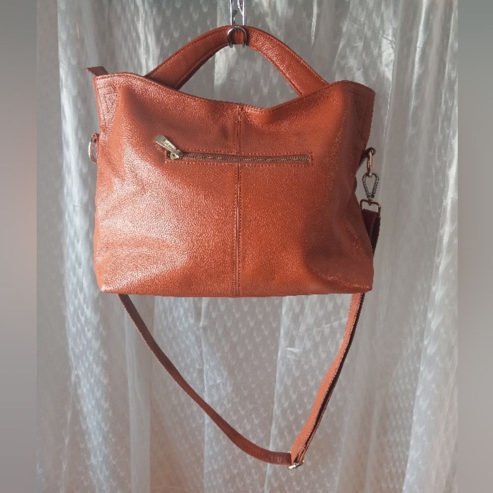 Paste Brand Tan Leather Purse With Removable Adjustable Strap